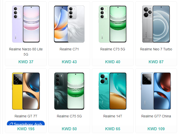 Realme phone prices in Kuwait 2025
